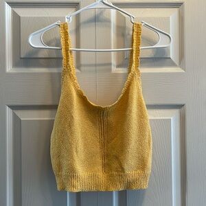Lulus Knit Crop Tank Top Yellow Size Small NWT